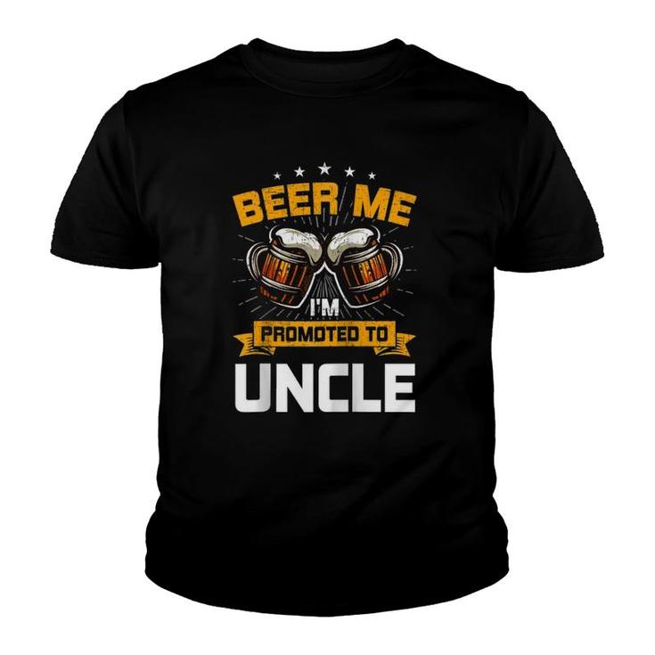 Beer Me Im Promoted To Uncle Gender Reveal Party Raglan Baseball Tee Youth T-shirt