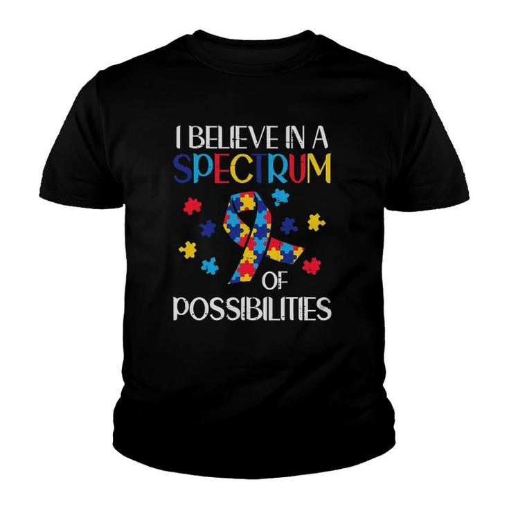 Believe Spectrum Possibilities Autism Awareness Men Women Youth T-shirt