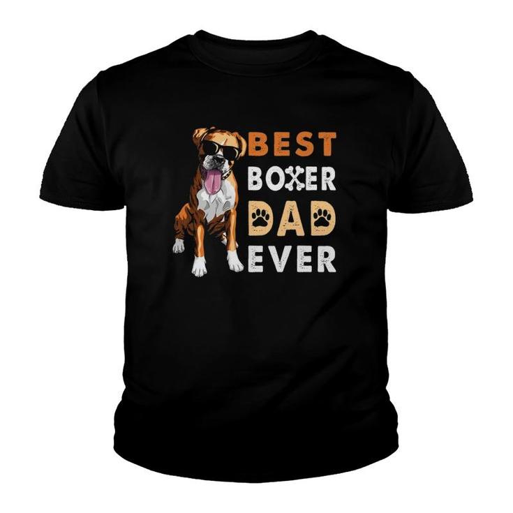 Best Boxer Dad Ever Funny Boxer Dog Dad Fathers Day Gift Youth T-shirt
