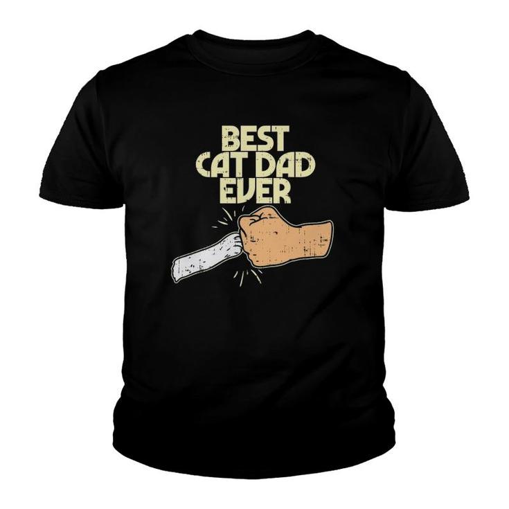 Best Cat Dad Ever Funny Kitten Pet Lover Owner Dad Men Gift Youth T-shirt