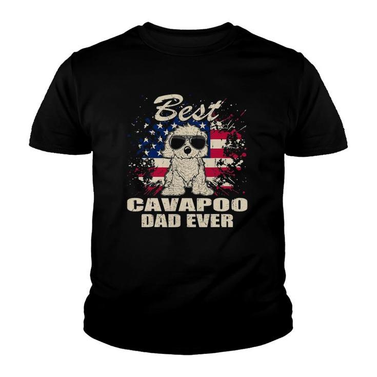 Best Cavapoo Dad Ever Independence Day Vintage Youth T-shirt