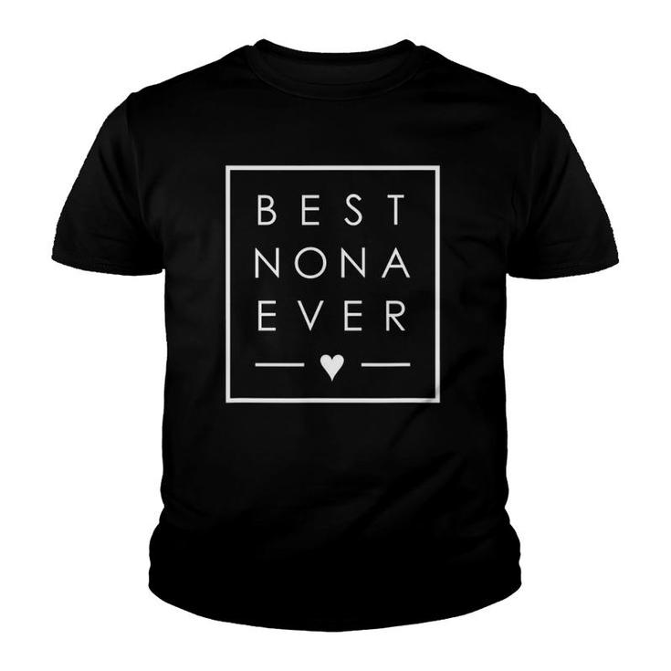 Best Nona Evergrandma Love Minimalist Square Design Youth T-shirt