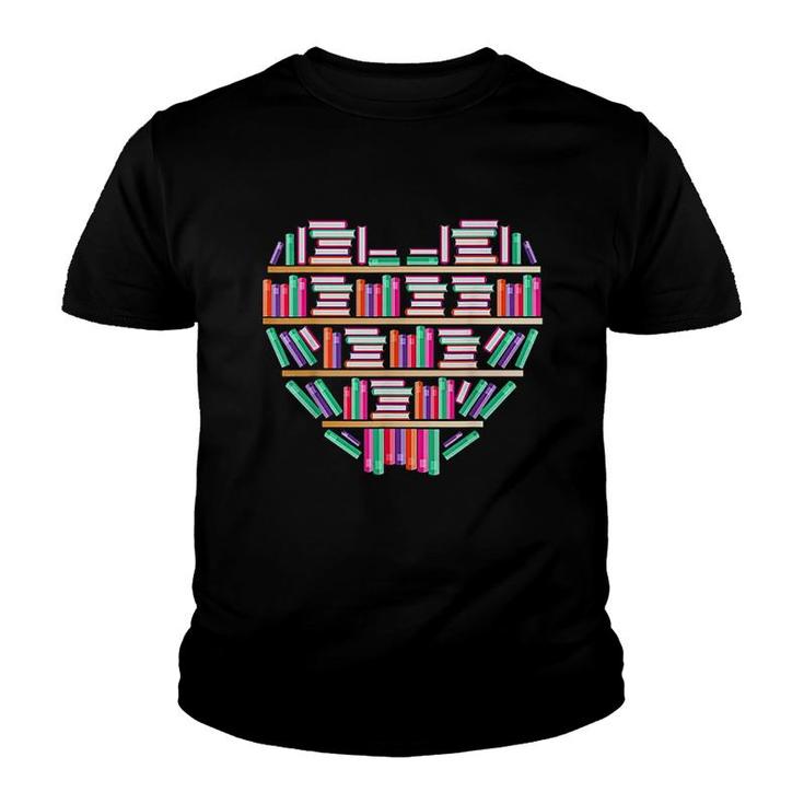 Book Reading Club Librarian Library Love Heart Youth T-shirt