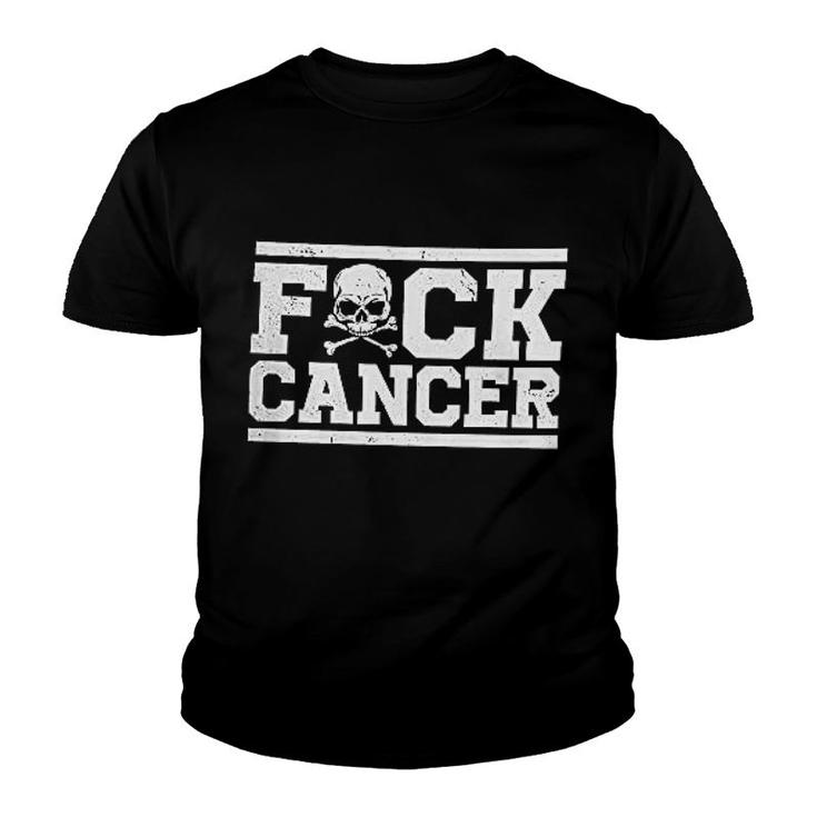 Cancer Skull  Crossbones Youth T-shirt