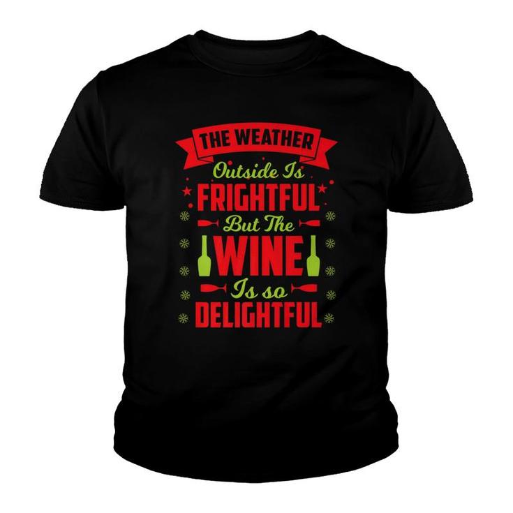 Christmas Wine Is Delightful Tees Alcohol Holiday Gift Youth T-shirt