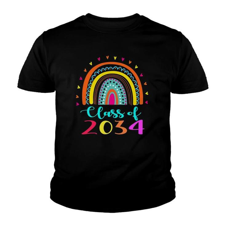 Class Of 2034 Pre-K Graduate Preschool Graduation Rainbow Youth T-shirt