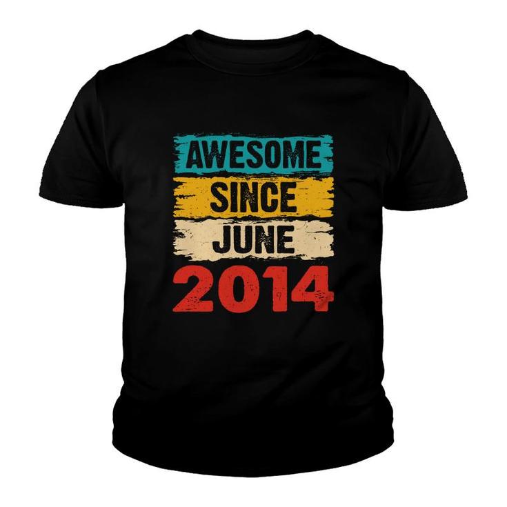 Congratuations Awesome Since June 2014 And Happy 8Th Birthday Youth T-shirt