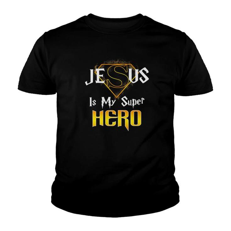 Cool Faith Based Jesus Is My Super Hero Christmas Youth T-shirt