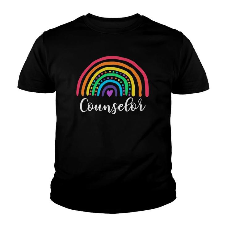 Cute Rainbow Counselor Back To School Teacher Student Gift Youth T-shirt