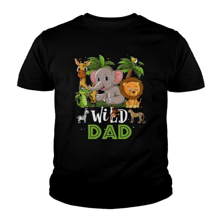 Dad Of The Wild Zoo Birthday Safari Jungle Animal Funny Youth T-shirt