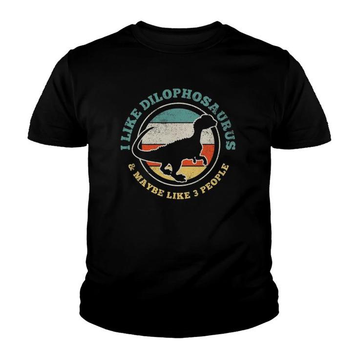 Dilophosaurus Vintage Retro Dinosaur Lover Youth T-shirt