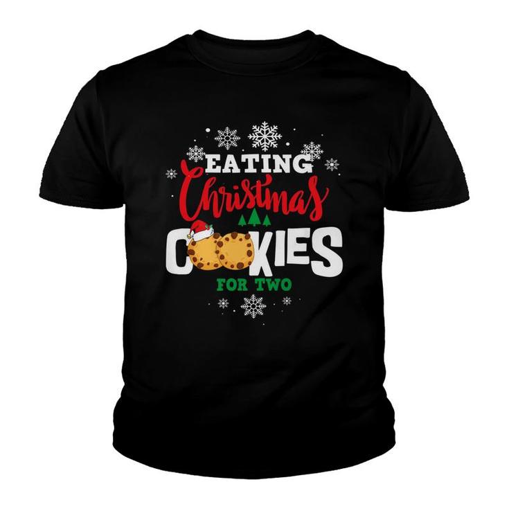 Eating Xmas Cookies For Two Mommy Pregnancy Christmas Youth T-shirt