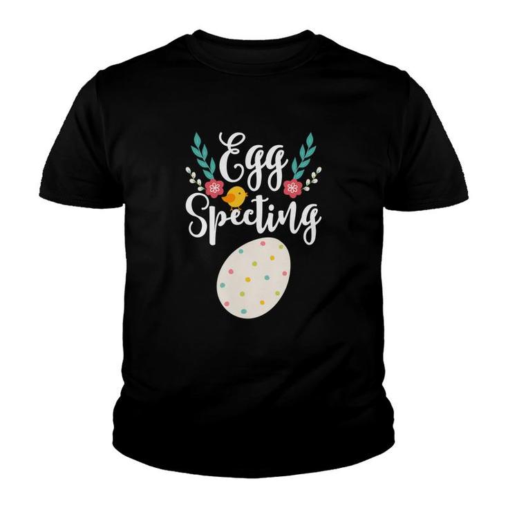 Egg Specting Pregnancy Announcement Pregnant Easter Youth T-shirt