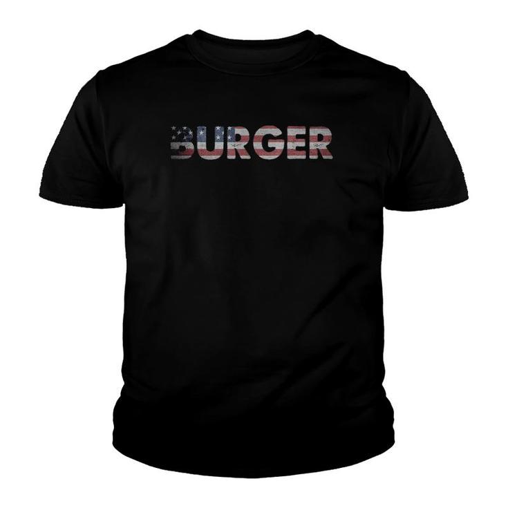 Fast Food Usa Burger Flag American Flag Youth T-shirt