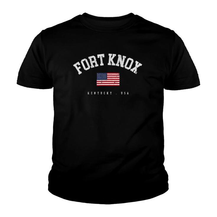 Fort Knox Ky Retro American Flag Usa City Name Youth T-shirt