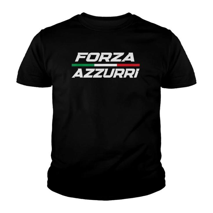 Forza Azzurri Italy Soccer Italia Flag Italian Football  Youth T-shirt
