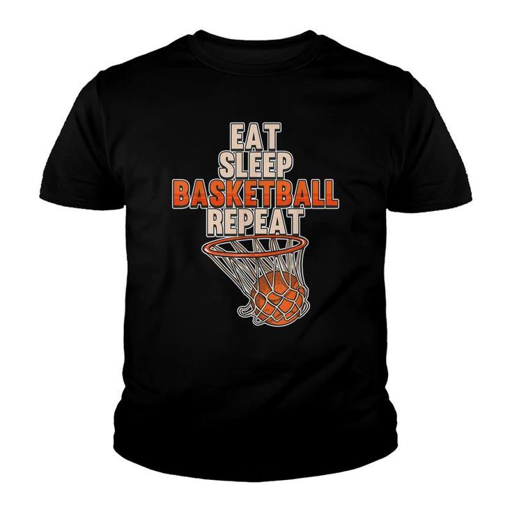 Funny Eat Sleep Basketball Repeat Sports Coach Player Team  Youth T-shirt