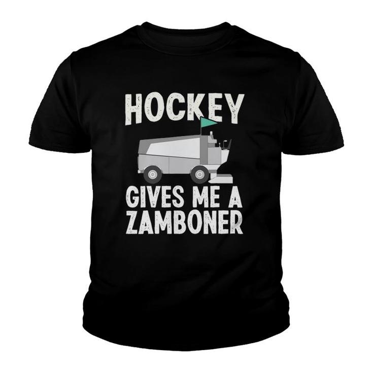 Funny Hockey Gives Me A Zamboner Hockey Player Winter Sports Youth T-shirt