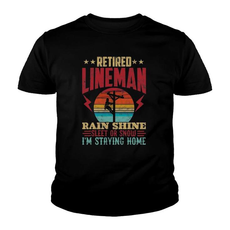 Funny Retired Lineman For Retirement Youth T-shirt