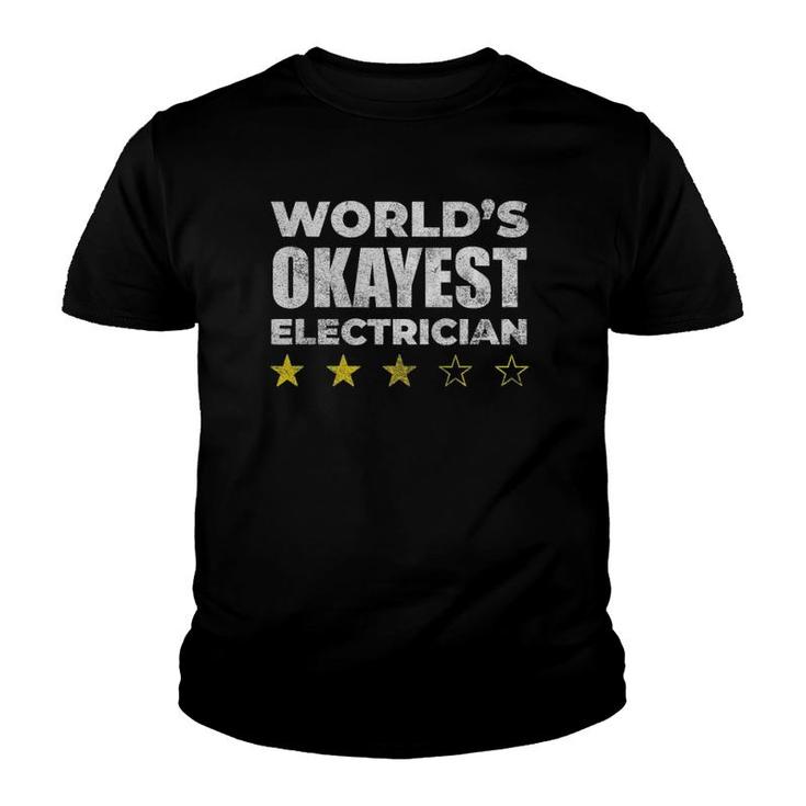 Funny Worlds Okayest Electrician Vintage Style Youth T-shirt