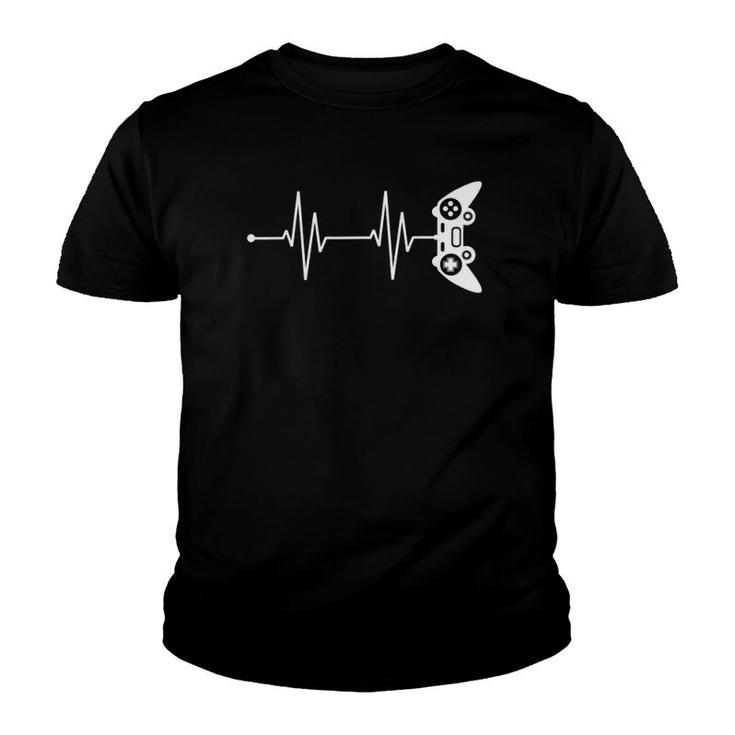 Gamer Heartbeat Gift For Video Game Lover Video Games Youth T-shirt