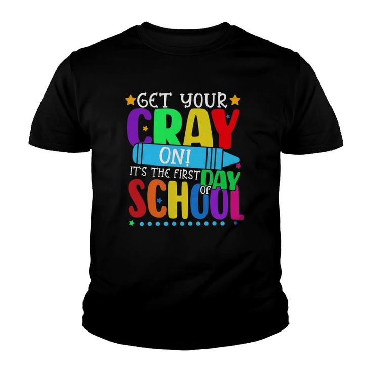 Get Your Crayon Happy First Day Of School Teacher Student Youth T-shirt