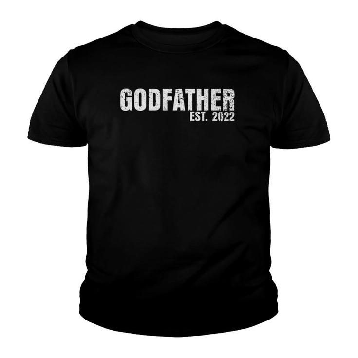 Godfather Est 2022 Fathers Day God Dad Announcement Reveal Youth T-shirt