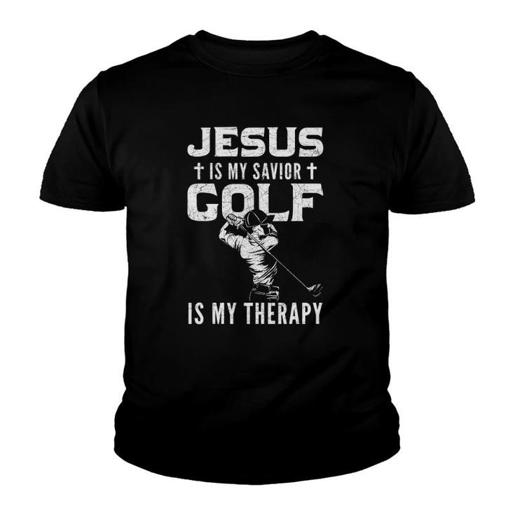 Golf Player Christian Sports Lover Gift Idea Jesus Youth T-shirt