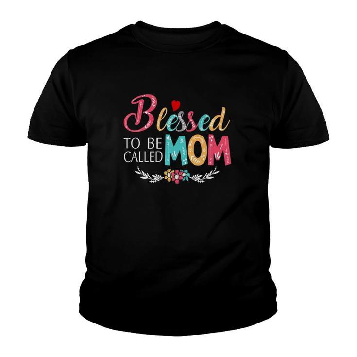 Grandma Tee - Blessed To Be Called Mom Colorful Art  Youth T-shirt