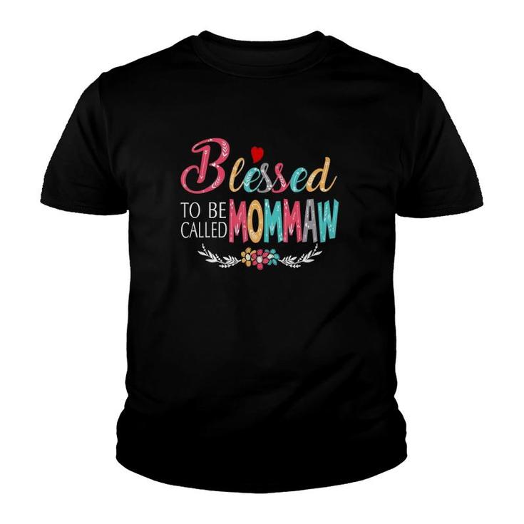 Grandma Tee - Blessed To Be Called Mommaw Colorful Art Youth T-shirt