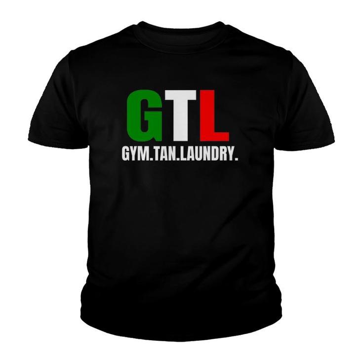 Gym Tan Laundry Gtl New Jersey Garden Nj Shore Italian Flag Youth T-shirt