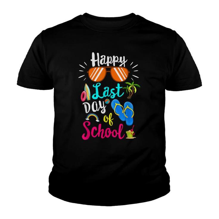 Happy Last Day Of School Funny Teacher Hello Summer Kids  Youth T-shirt