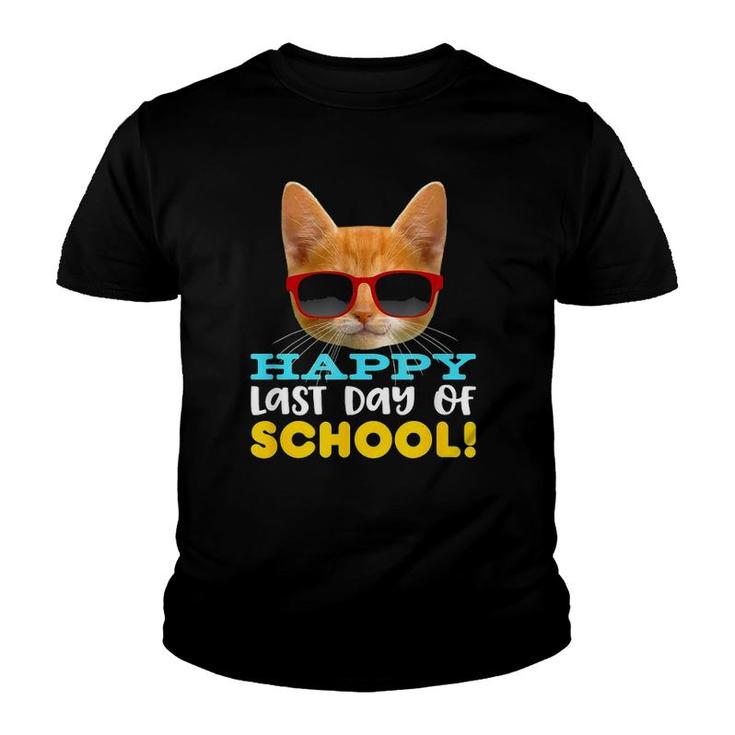 Happy Last Day Of School  Smiling Orange Cat Youth T-shirt
