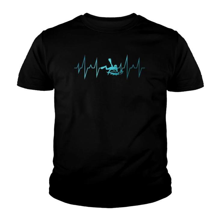 Heartbeat Snorkeling Spearfishermen Diving Gift Spearfishing Youth T-shirt