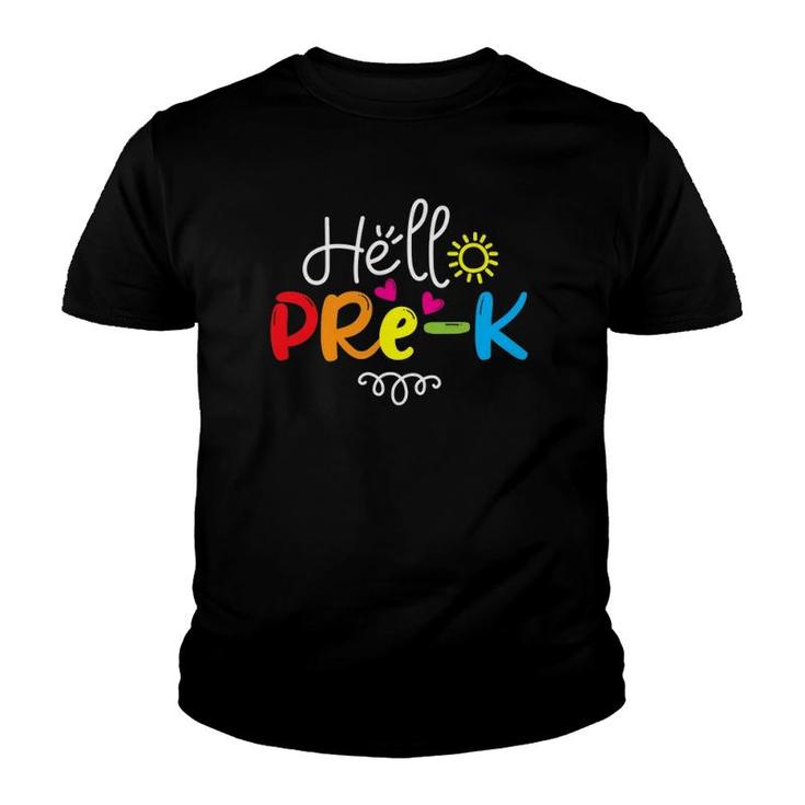Hello Pre-K  Fun Back To School Teacher Student Gift Youth T-shirt