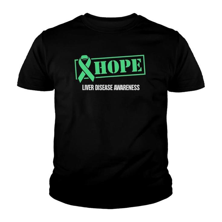 Hope Green Ribbon Liver Disease Awareness Youth T-shirt