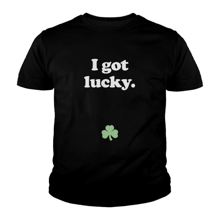 I Got Lucky Funny Pregnant St Patricks Day Youth T-shirt