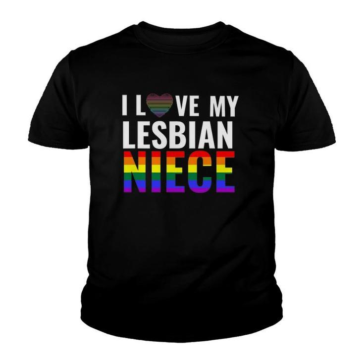 I Love My Lesbian Niece Lgbt Gay Pride Month Lesbian Unisex Youth T-shirt
