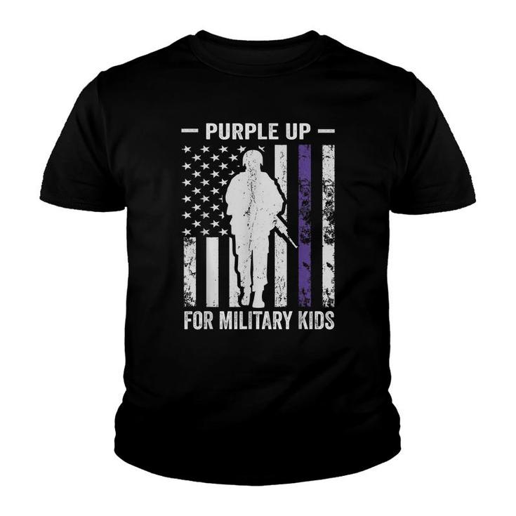 I Purple Up For Military Kids Soldier Strong Month  Youth T-shirt