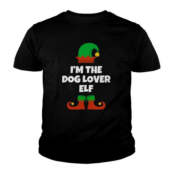 Im The Dog Lover Elf Family Christmas Funny Gift Youth T-shirt