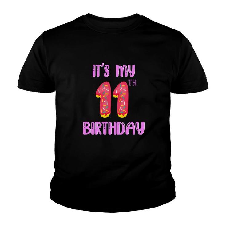 It Is My 11Th Birthday Cake Style Decoration Youth T-shirt