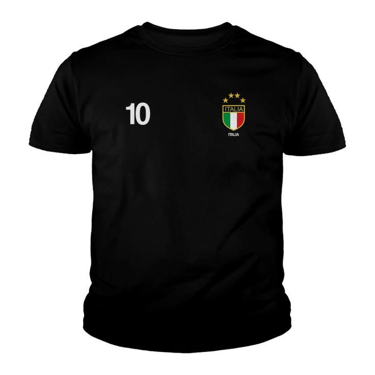 Italia Number 10 Soccer Flag Football Ten Jersey Italian Youth T-shirt