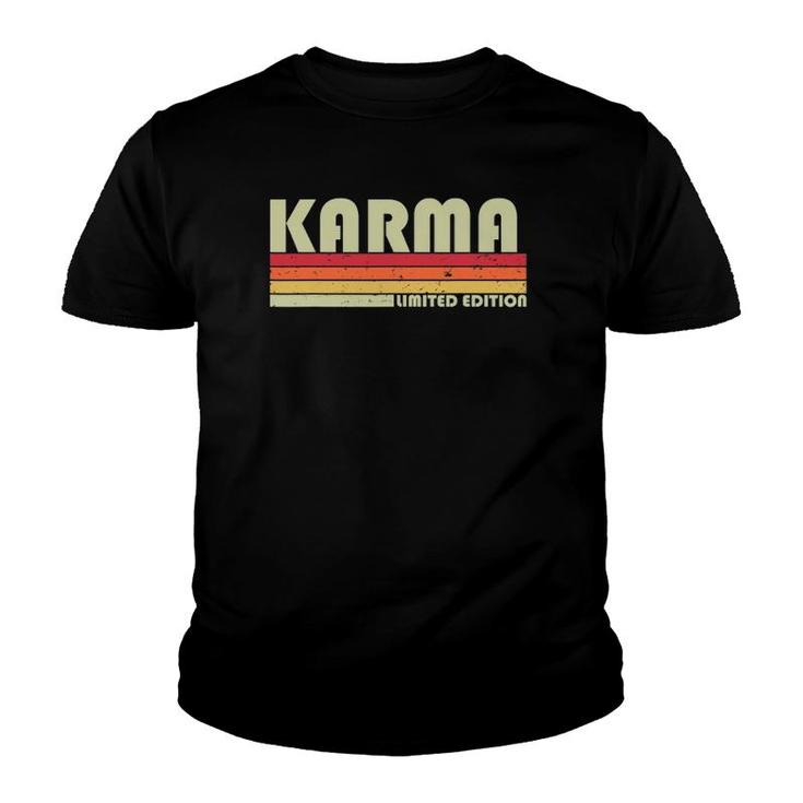 Karma Name Personalized Retro Vintage 80S 90S Youth T-shirt