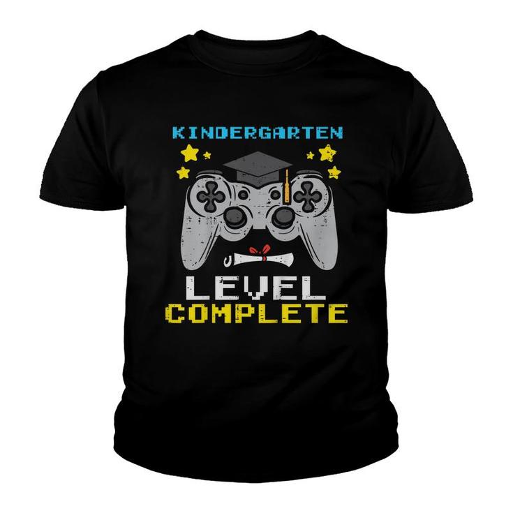 Kids Kindergarten Level Complete Gamer Last Day Graduation Boys  Youth T-shirt