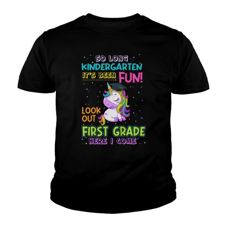 Kids So Long Kindergarten Look Out 1St Grade Here I Come Unicorn  Youth T-shirt