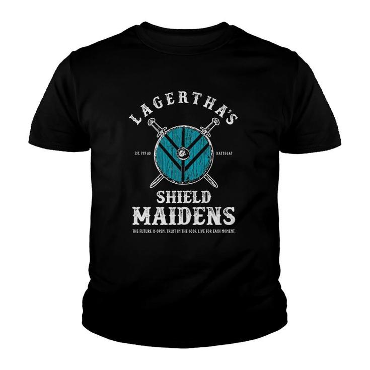 Lagerthas Shield Maidens Viking Warrior Shieldmaiden  Youth T-shirt