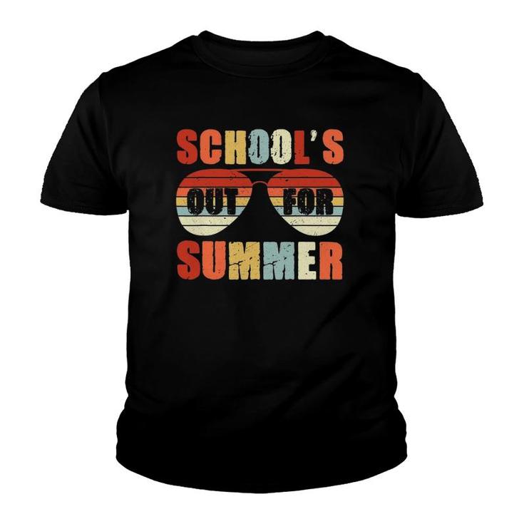 Last Day Of Schools Out For Summer Teacher Retro Vintage Youth T-shirt