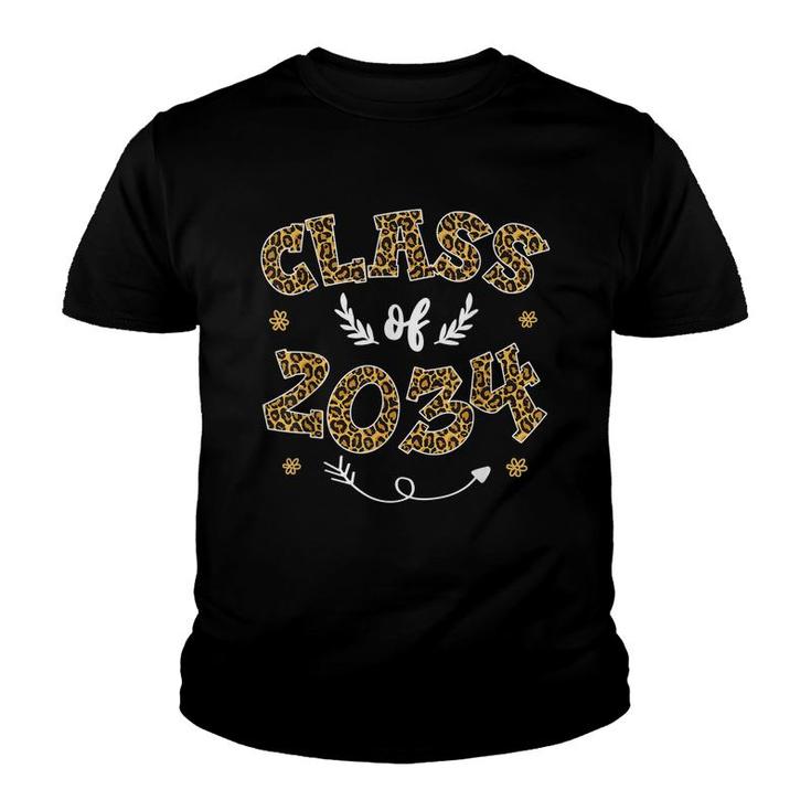 Leopard Senior Class Of 2034 Graduation 2034 Grow With Me  Youth T-shirt