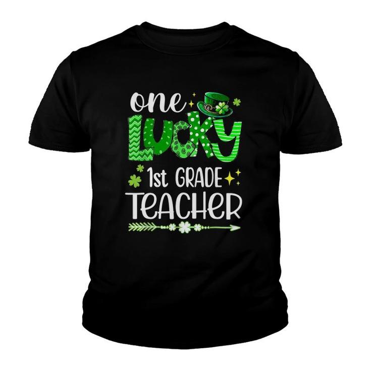 Leopard Shamrock One Lucky 1St Grade Teacher St Patricks Day Youth T-shirt