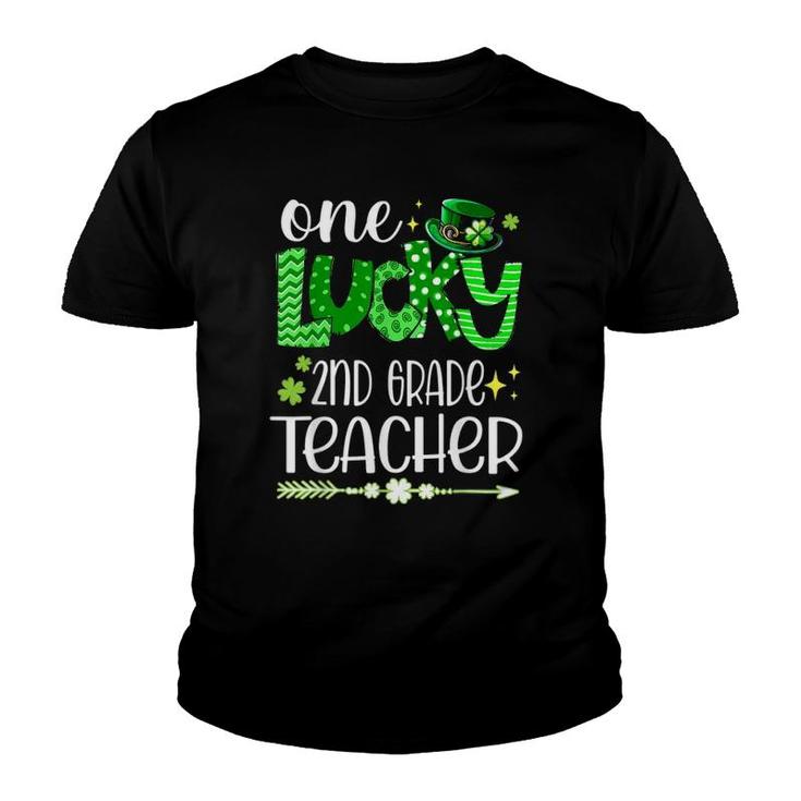 Leopard Shamrock One Lucky 2Nd Grade Teacher St Patricks Day Youth T-shirt